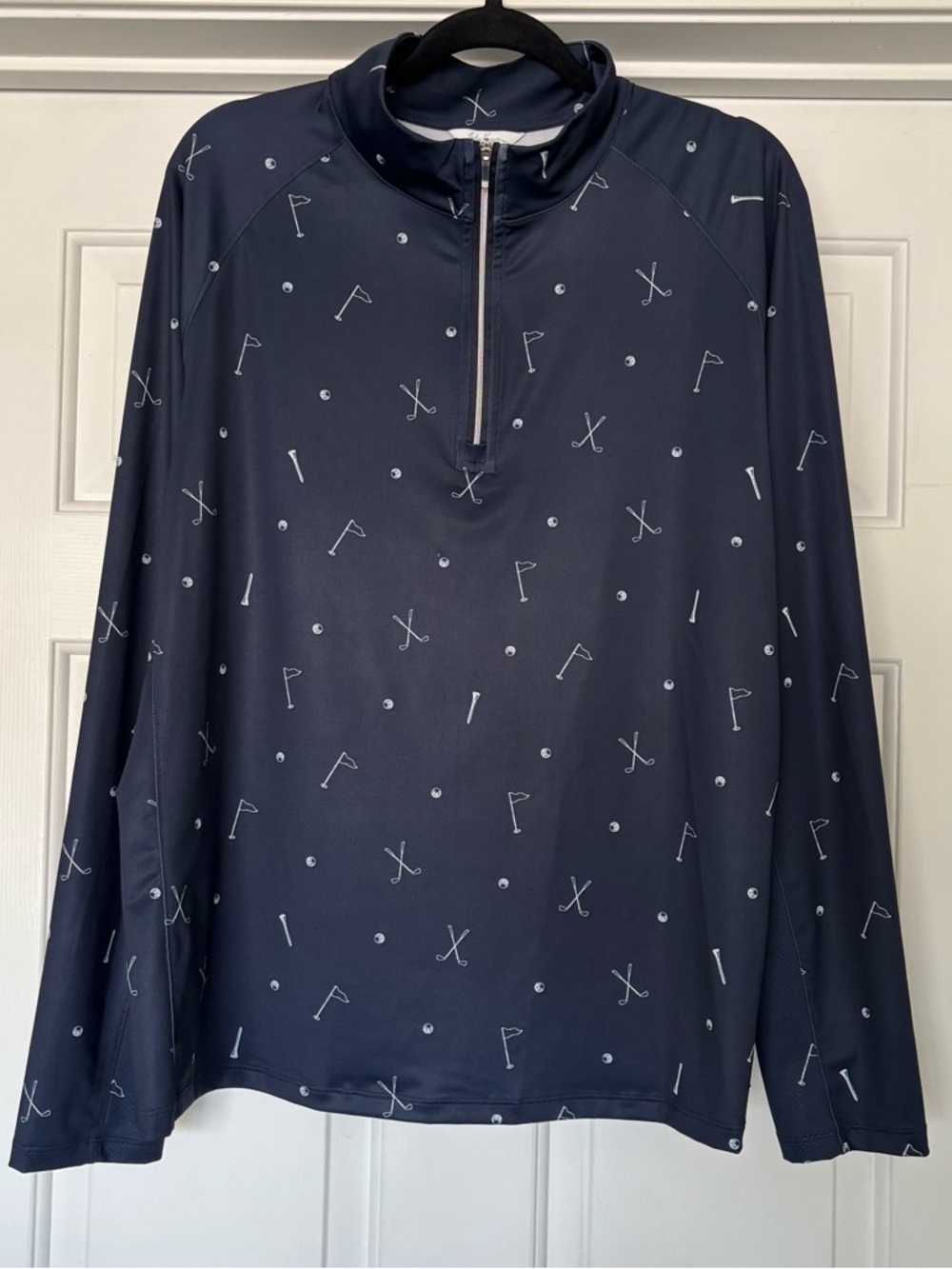 Lady Hagen 1/4 Zip Pullover Women’s XL Navy Golf Print UPF 50 Moisture Wicking